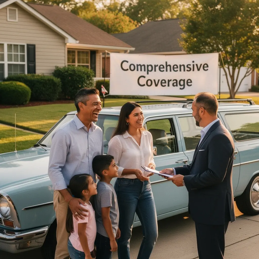 Zestaw dokumentów dotyczących ubezpieczenia samochodu i polisy odpowiedzialności cywilnej.